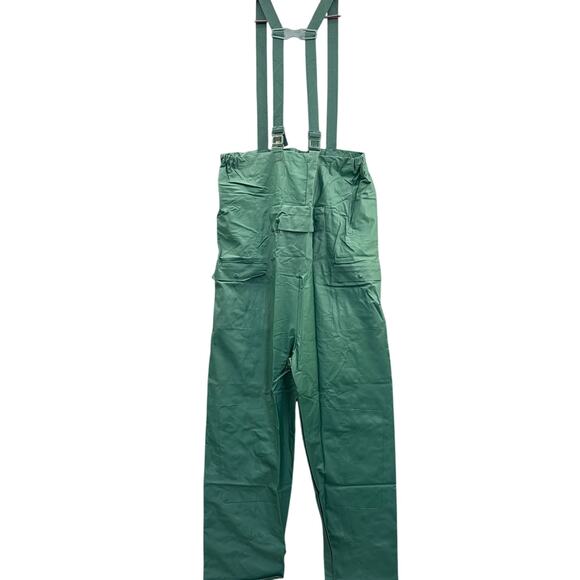 Chris Craft Dark Green Tufflex PVC Rainwear Jacket Suspender Pant Set Large - Picture 5 of 10